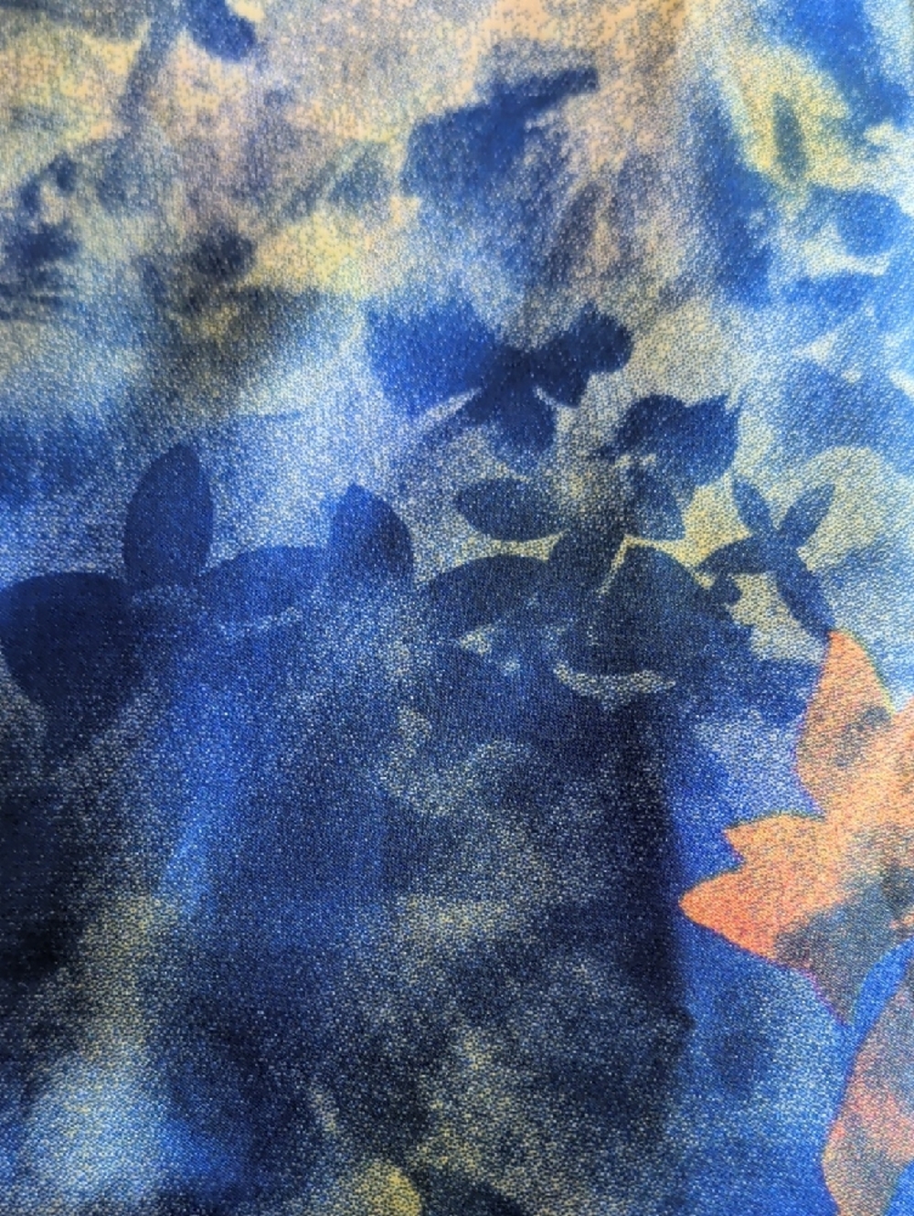Genuine People Floral Blue Kimono Style Top - Size M - Picture 6 of 8